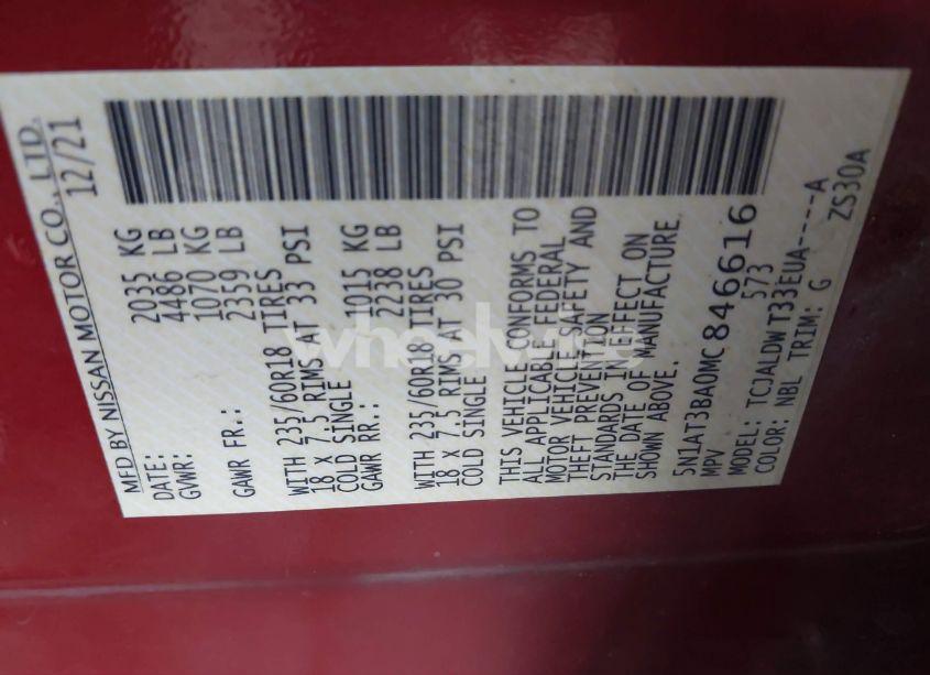 Photo 9 of 2021 Nissan Rogue SV FWD (VIN 5N1AT3BA0MC846616)