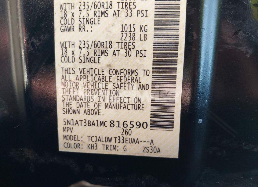 Photo 9 of 2021 Nissan Rogue SV FWD (VIN 5N1AT3BA1MC816590)