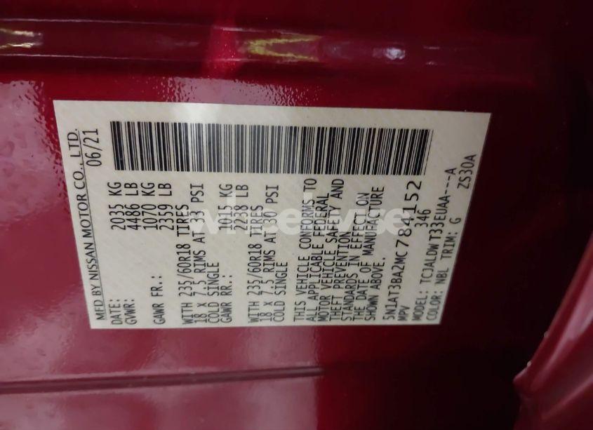 Photo 9 of 2021 Nissan Rogue SV FWD (VIN 5N1AT3BA2MC784152)