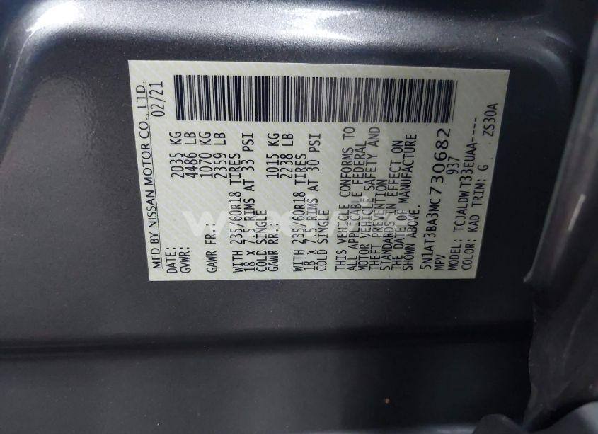 Photo 9 of 2021 Nissan Rogue SV FWD (VIN 5N1AT3BA3MC730682)