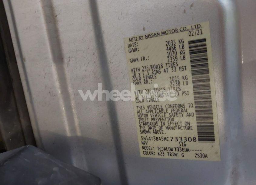 Photo 9 of 2021 Nissan Rogue SV FWD (VIN 5N1AT3BA5MC733308)