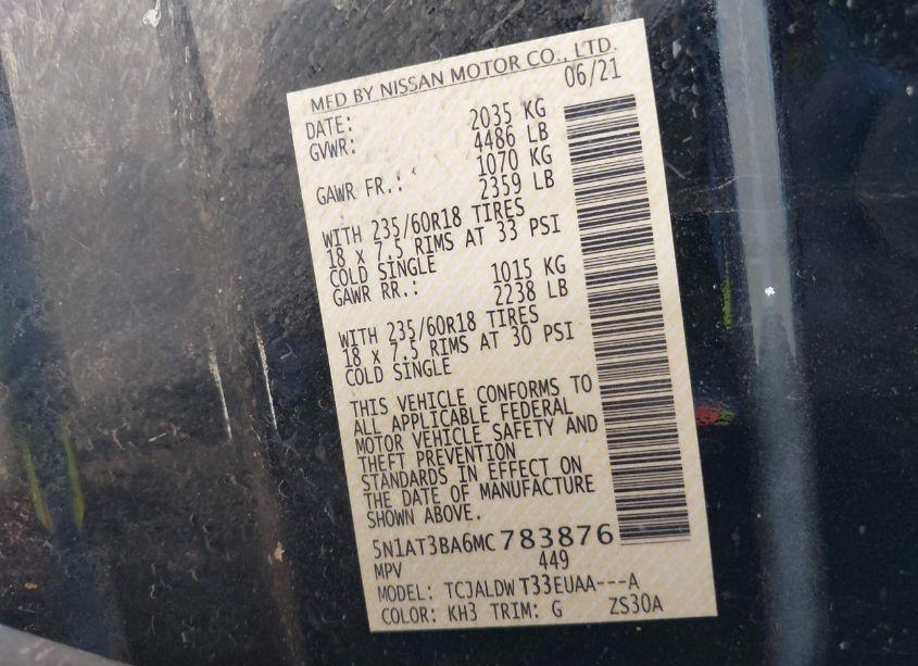 Photo 9 of 2021 Nissan Rogue SV FWD (VIN 5N1AT3BA6MC783876)
