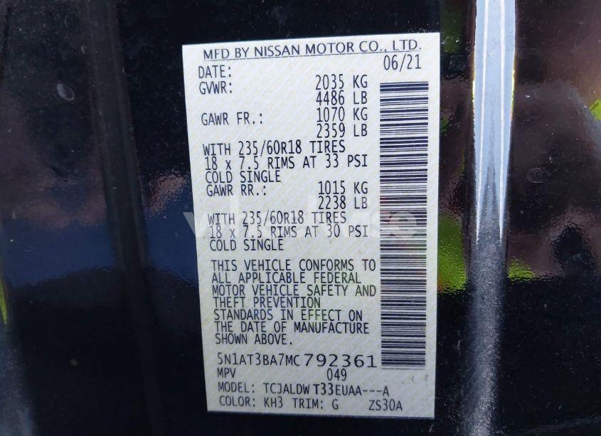 Photo 9 of 2021 Nissan Rogue SV FWD (VIN 5N1AT3BA7MC792361)