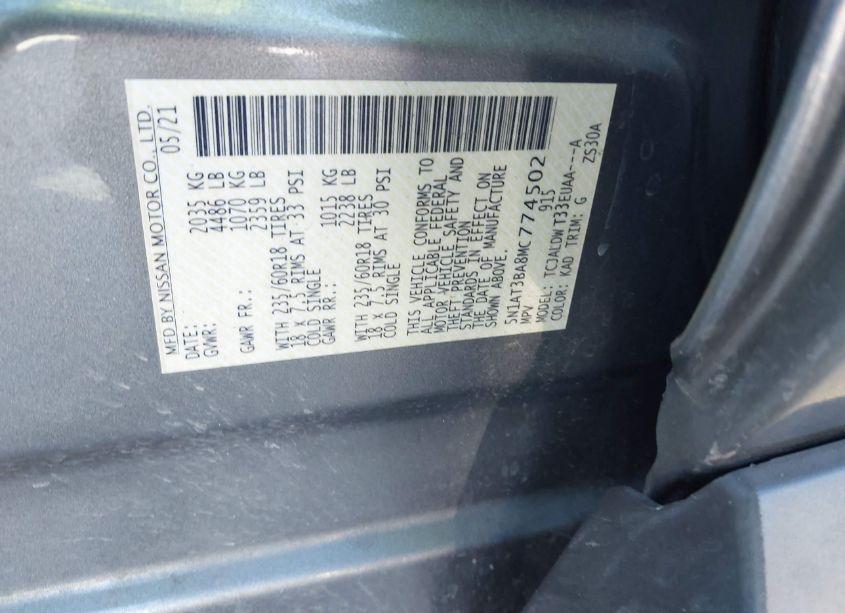 Photo 9 of 2021 Nissan Rogue SV FWD (VIN 5N1AT3BA8MC774502)