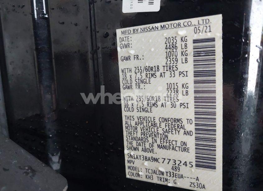 Photo 9 of 2021 Nissan Rogue SV FWD (VIN 5N1AT3BA9MC773245)