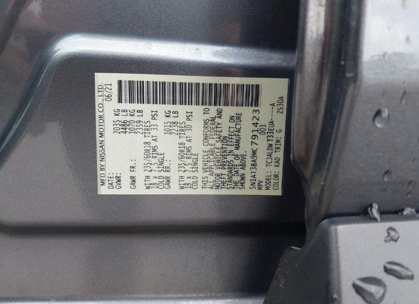 Photo 9 of 2021 Nissan Rogue SV FWD (VIN 5N1AT3BA9MC791423)