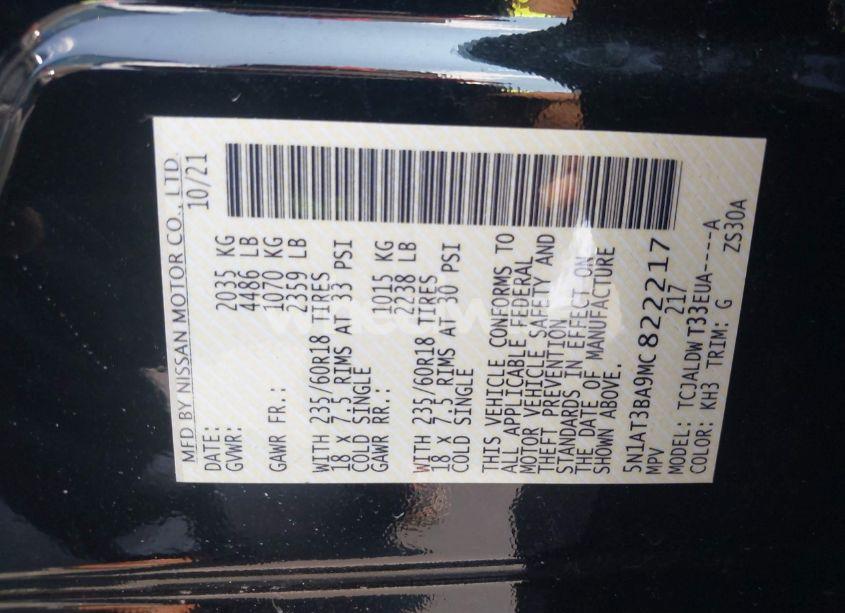 Photo 9 of 2021 Nissan Rogue SV FWD (VIN 5N1AT3BA9MC822217)
