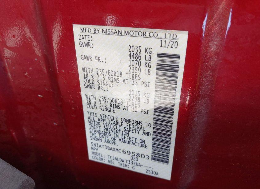 Photo 9 of 2021 Nissan Rogue SV FWD (VIN 5N1AT3BAXMC695803)