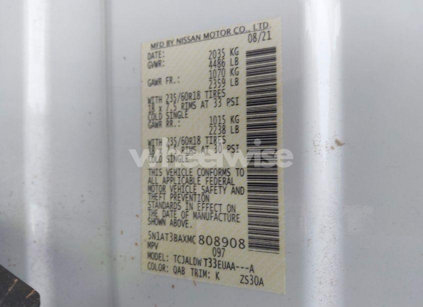 Photo 9 of 2021 Nissan Rogue SV FWD (VIN 5N1AT3BAXMC808908)
