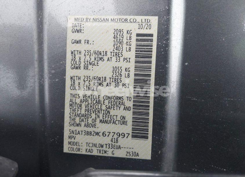 Photo 9 of 2021 Nissan Rogue SV INTELLIGENT AWD (VIN 5N1AT3BB2MC677997)