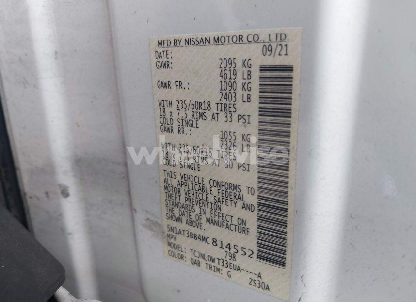Photo 9 of 2021 Nissan Rogue SV INTELLIGENT AWD (VIN 5N1AT3BB4MC814552)