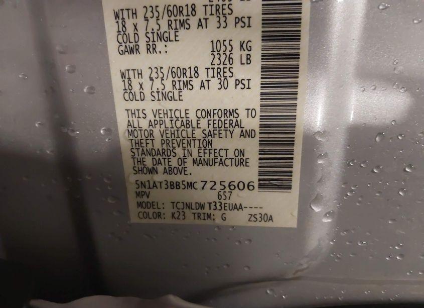 Photo 9 of 2021 Nissan Rogue SV INTELLIGENT AWD (VIN 5N1AT3BB5MC725606)