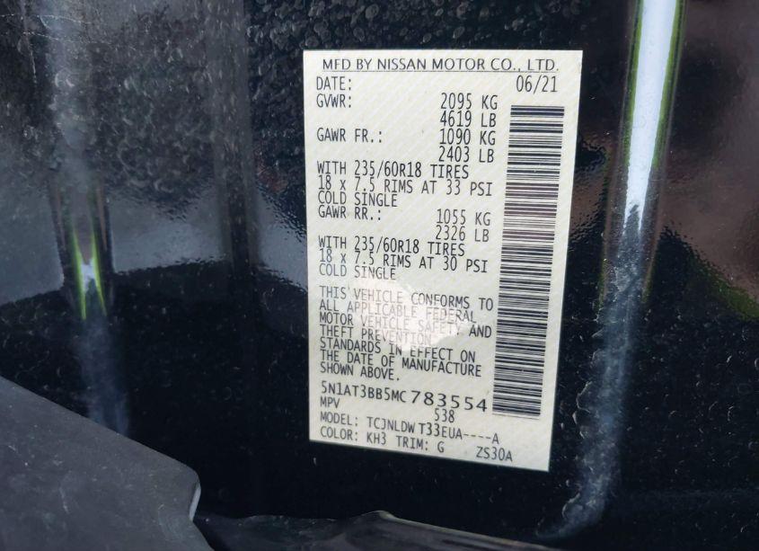 Photo 9 of 2021 Nissan Rogue SV INTELLIGENT AWD (VIN 5N1AT3BB5MC783554)