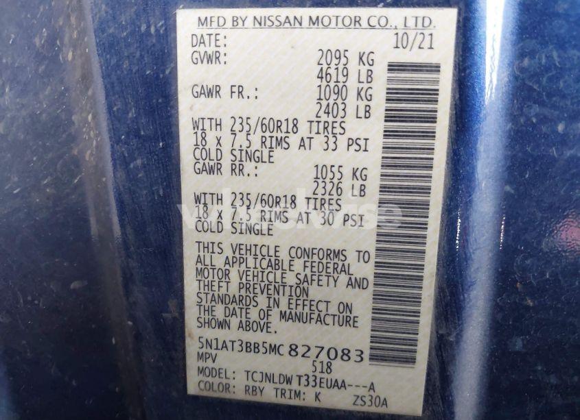 Photo 9 of 2021 Nissan Rogue SV INTELLIGENT AWD (VIN 5N1AT3BB5MC827083)