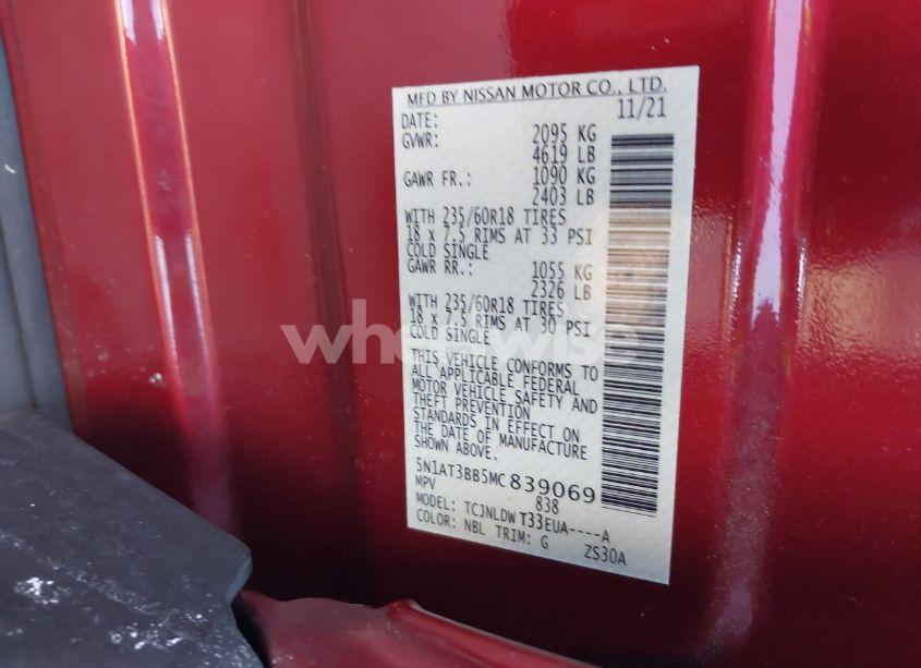 Photo 9 of 2021 Nissan Rogue SV INTELLIGENT AWD (VIN 5N1AT3BB5MC839069)