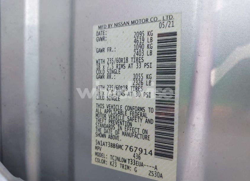 Photo 9 of 2021 Nissan Rogue SV INTELLIGENT AWD (VIN 5N1AT3BB6MC767914)