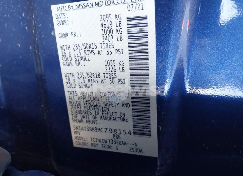 Photo 9 of 2021 Nissan Rogue SV INTELLIGENT AWD (VIN 5N1AT3BB9MC798154)