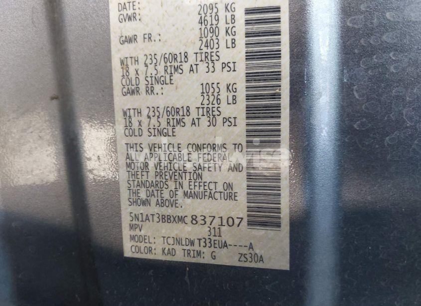 Photo 9 of 2021 Nissan Rogue SV INTELLIGENT AWD (VIN 5N1AT3BBXMC837107)