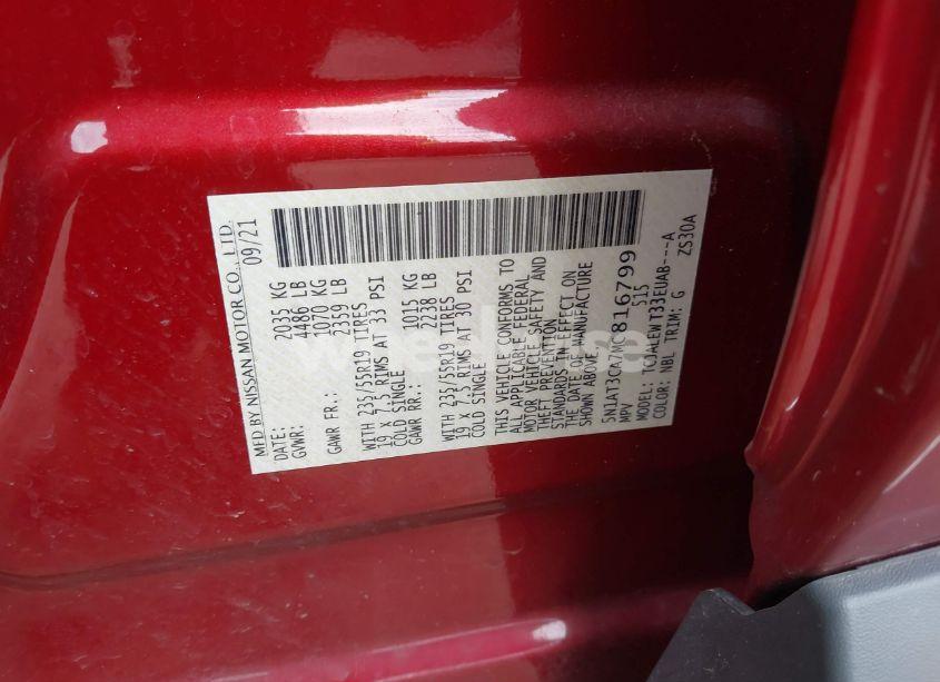 Photo 9 of 2021 Nissan Rogue SL FWD (VIN 5N1AT3CA7MC816799)