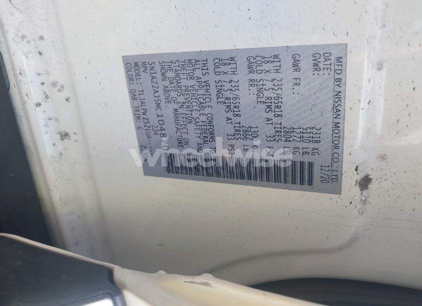 Photo 9 of 2021 Nissan Murano S FWD (VIN 5N1AZ2AJ5MC104870)