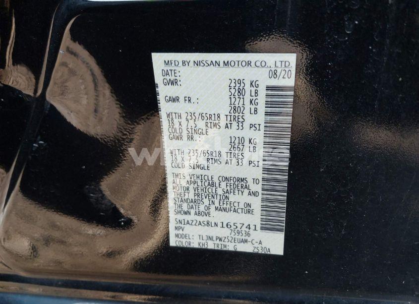 Photo 9 of 2020 Nissan Murano S INTELLIGENT AWD (VIN 5N1AZ2AS8LN165741)