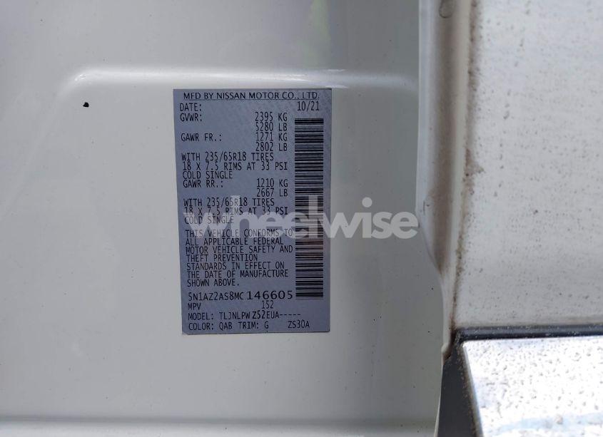 Photo 9 of 2021 Nissan Murano S INTELLIGENT AWD (VIN 5N1AZ2AS8MC146605)