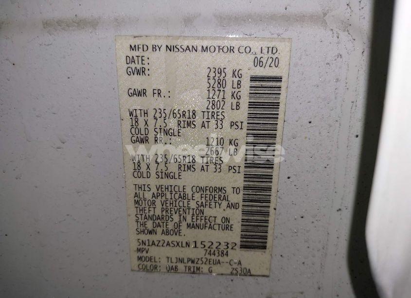 Photo 9 of 2020 Nissan Murano S INTELLIGENT AWD (VIN 5N1AZ2ASXLN152232)