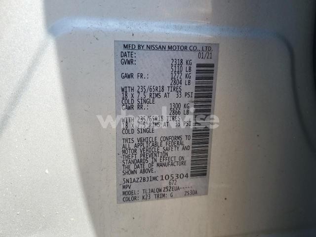 Photo 7 of 2021 NISSAN MURANO SV (VIN 5N1AZ2BJ1MC105304)
