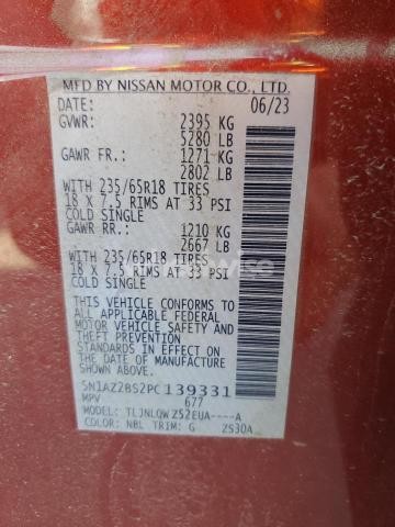 Photo 8 of 2023 NISSAN MURANO SV (VIN 5N1AZ2BS2PC139331)