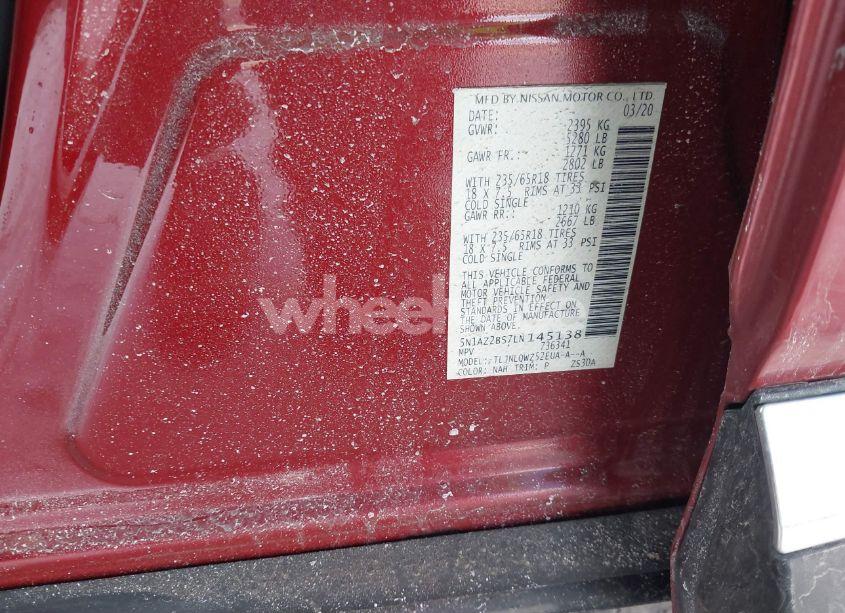 Photo 9 of 2020 Nissan Murano SV INTELLIGENT AWD (VIN 5N1AZ2BS7LN145138)