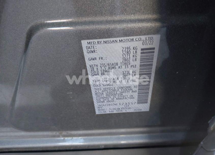 Photo 9 of 2022 Nissan Murano SV INTELLIGENT AWD (VIN 5N1AZ2BS7NC123557)