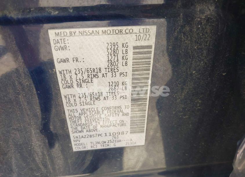 Photo 9 of 2023 Nissan Murano SV INTELLIGENT AWD (VIN 5N1AZ2BS7PC110987)