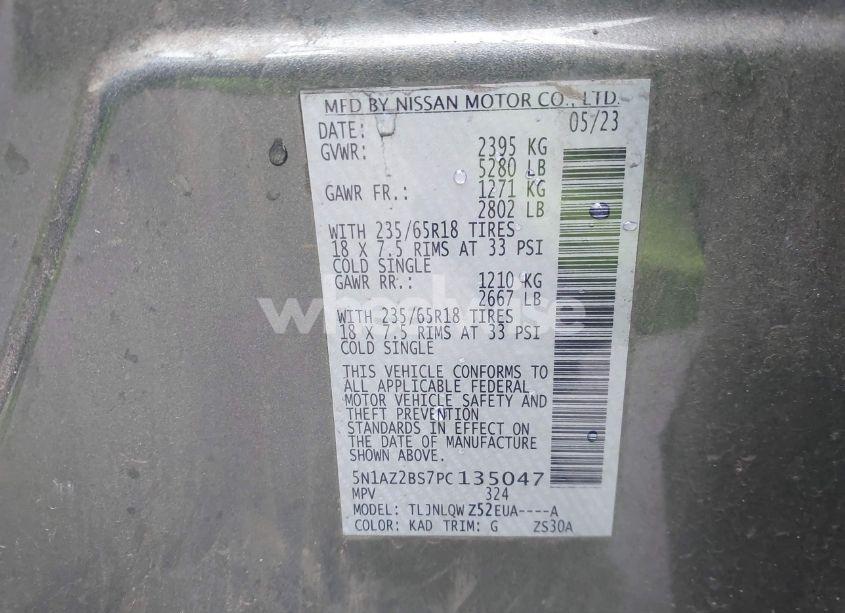 Photo 9 of 2023 Nissan Murano SV INTELLIGENT AWD (VIN 5N1AZ2BS7PC135047)