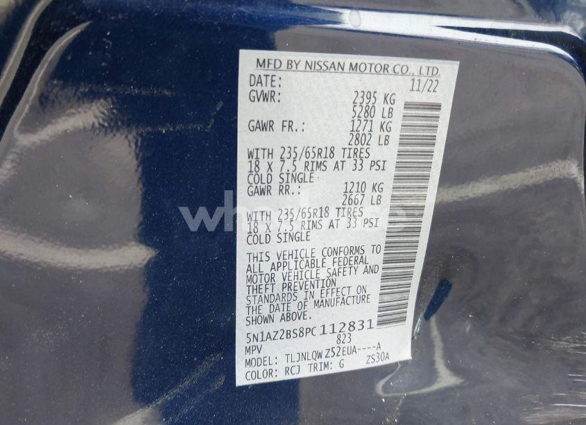 Photo 9 of 2023 Nissan Murano SV INTELLIGENT AWD (VIN 5N1AZ2BS8PC112831)