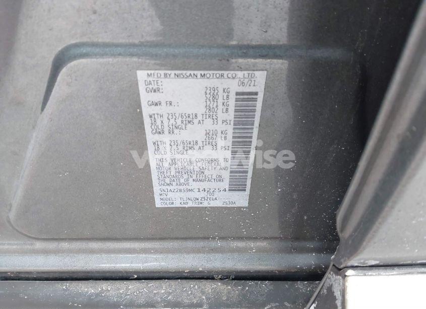 Photo 9 of 2021 Nissan Murano SV INTELLIGENT AWD (VIN 5N1AZ2BS9MC142254)