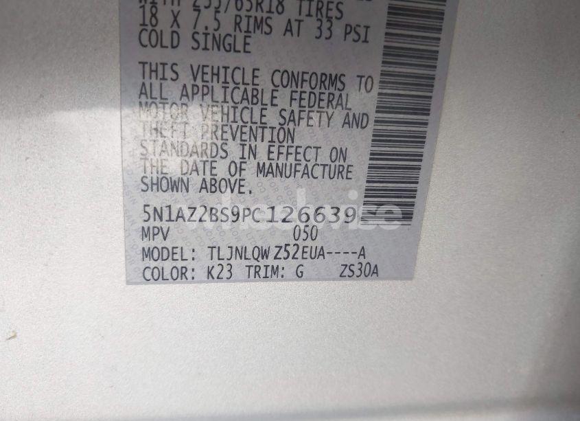 Photo 9 of 2023 Nissan Murano SV INTELLIGENT AWD (VIN 5N1AZ2BS9PC126639)