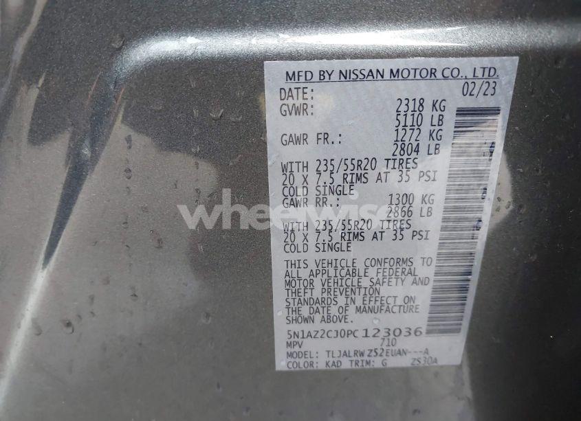 Photo 9 of 2023 Nissan Murano SL FWD (VIN 5N1AZ2CJ0PC123036)