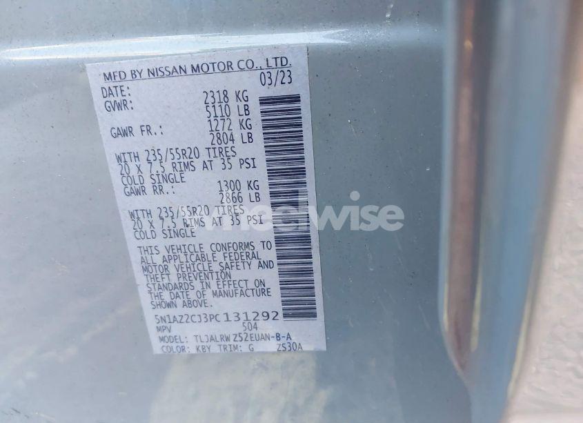 Photo 9 of 2023 Nissan Murano SL FWD (VIN 5N1AZ2CJ3PC131292)