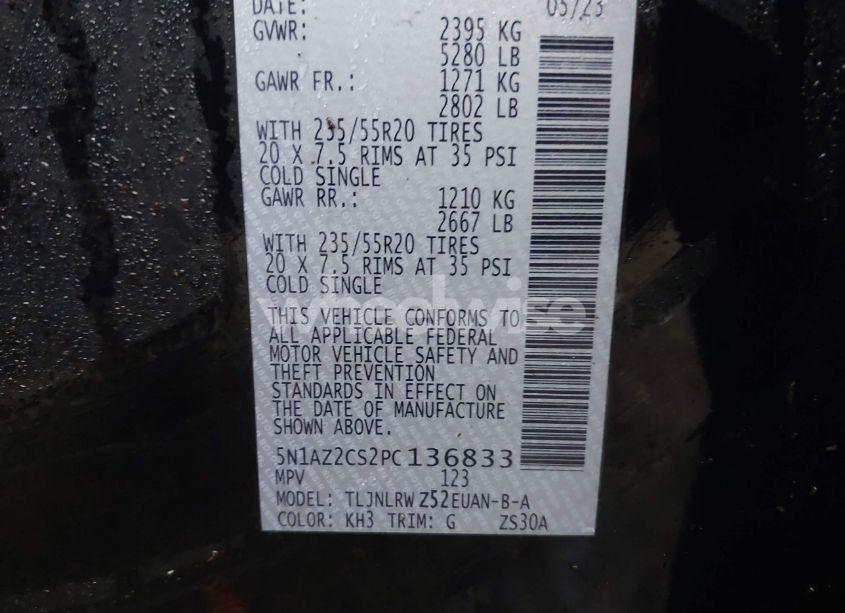 Photo 9 of 2023 Nissan Murano SL INTELLIGENT AWD (VIN 5N1AZ2CS2PC136833)