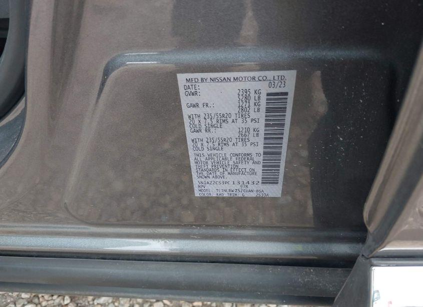 Photo 9 of 2023 Nissan Murano SL INTELLIGENT AWD (VIN 5N1AZ2CS3PC131432)