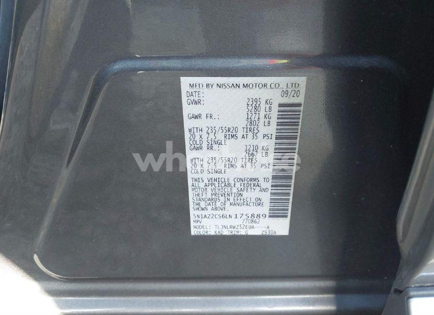 Photo 9 of 2020 Nissan Murano SL INTELLIGENT AWD (VIN 5N1AZ2CS6LN175889)