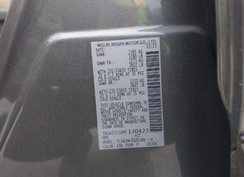 Photo 9 of 2023 Nissan Murano SL INTELLIGENT AWD (VIN 5N1AZ2CS6PC130422)