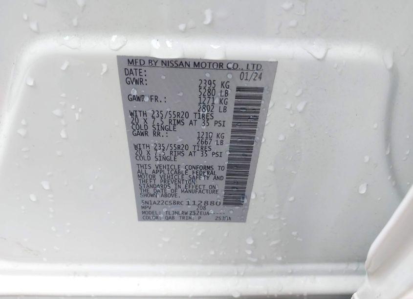 Photo 9 of 2024 Nissan Murano SL INTELLIGENT AWD (VIN 5N1AZ2CS8RC112880)