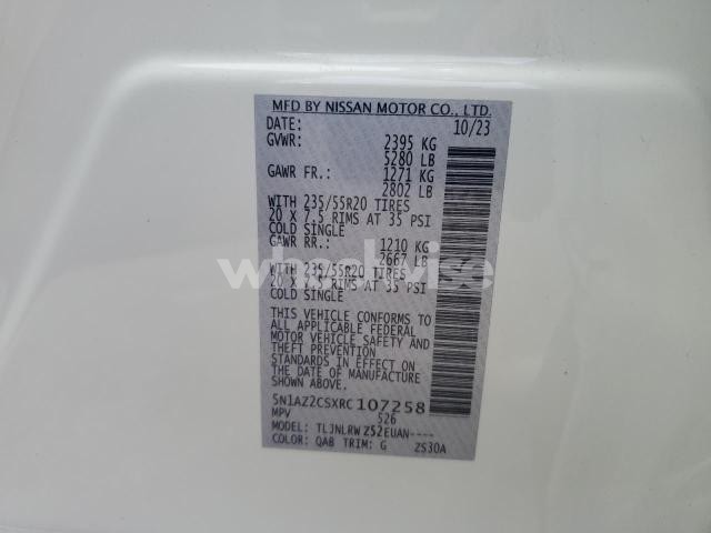 Photo 9 of 2024 NISSAN MURANO SL (VIN 5N1AZ2CSXRC107258)