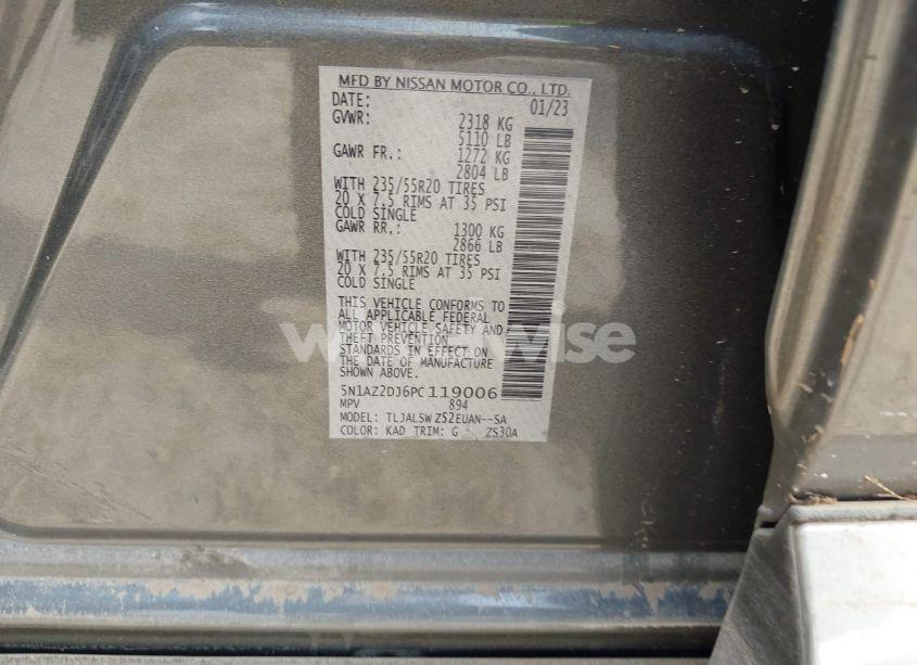 Photo 9 of 2023 Nissan Murano PLATINUM FWD (VIN 5N1AZ2DJ6PC119006)