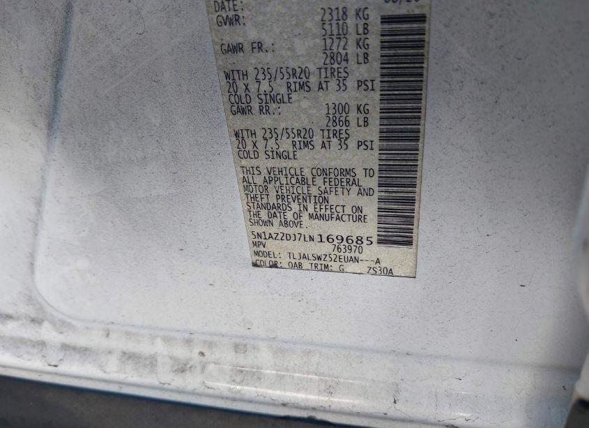 Photo 9 of 2020 Nissan Murano PLATINUM FWD (VIN 5N1AZ2DJ7LN169685)