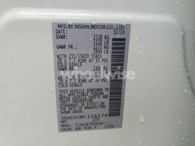 Photo 6 of 2024 NISSAN MURANO PLATINUM (VIN 5N1AZ2DJ8RC116174)