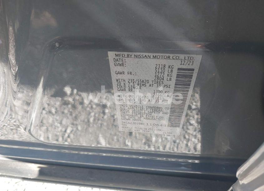 Photo 9 of 2024 Nissan Murano PLATINUM FWD (VIN 5N1AZ2DJ9RC110643)