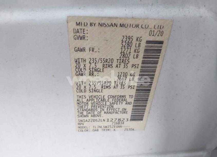 Photo 9 of 2020 Nissan Murano PLATINUM INTELLIGENT AWD (VIN 5N1AZ2DS2LN127823)