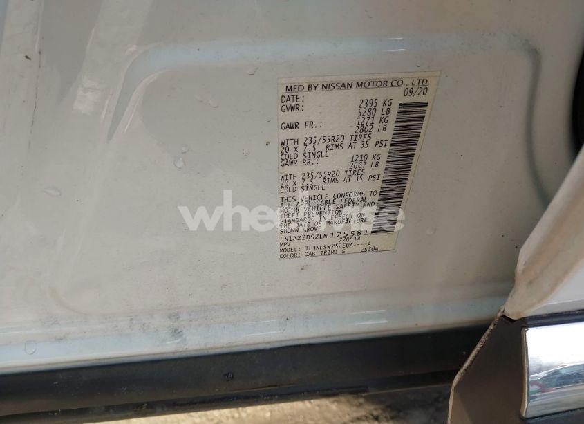 Photo 9 of 2020 Nissan Murano PLATINUM INTELLIGENT AWD (VIN 5N1AZ2DS2LN175581)